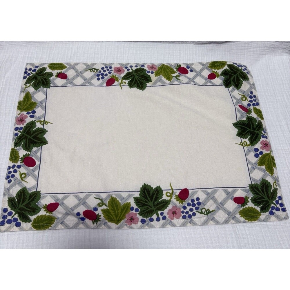 Vtg Mikasa Country Berries Placemat Set 4 India